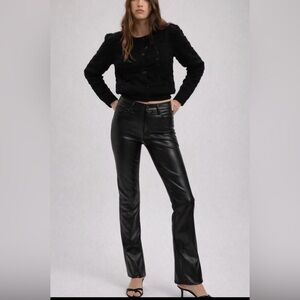 GAP Pants Black Faux Leather Straight-Leg